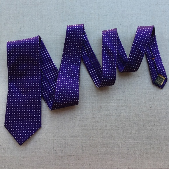 Donald Trump Purple Geometric Pattern Silk Tie - Picture 5 of 5